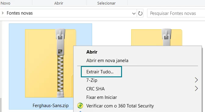como abrir arquivo zip no windows