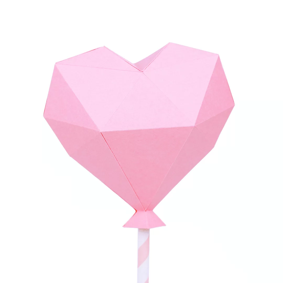 Balão coração Low poly