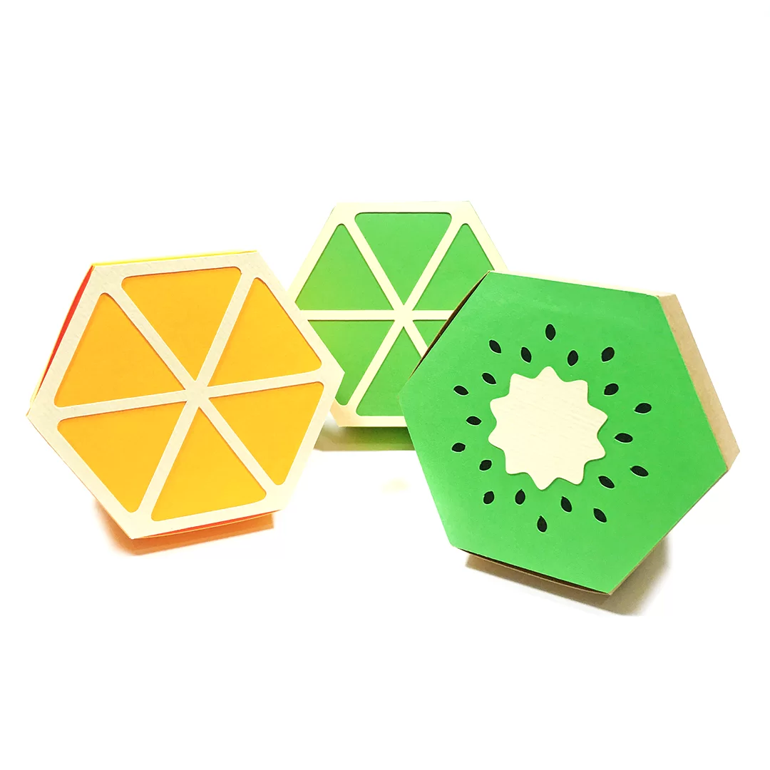 Caixa frutas 3 em 1 - Kiwi, laranja e limão