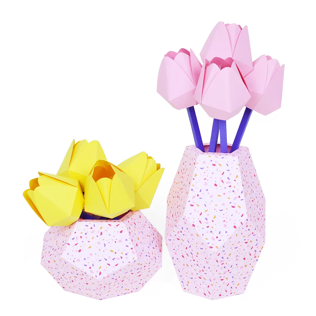 Kit vasos com Tulipa 3D