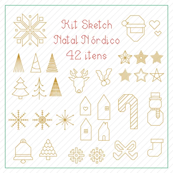 Kit Sketch - Natal Nórdico